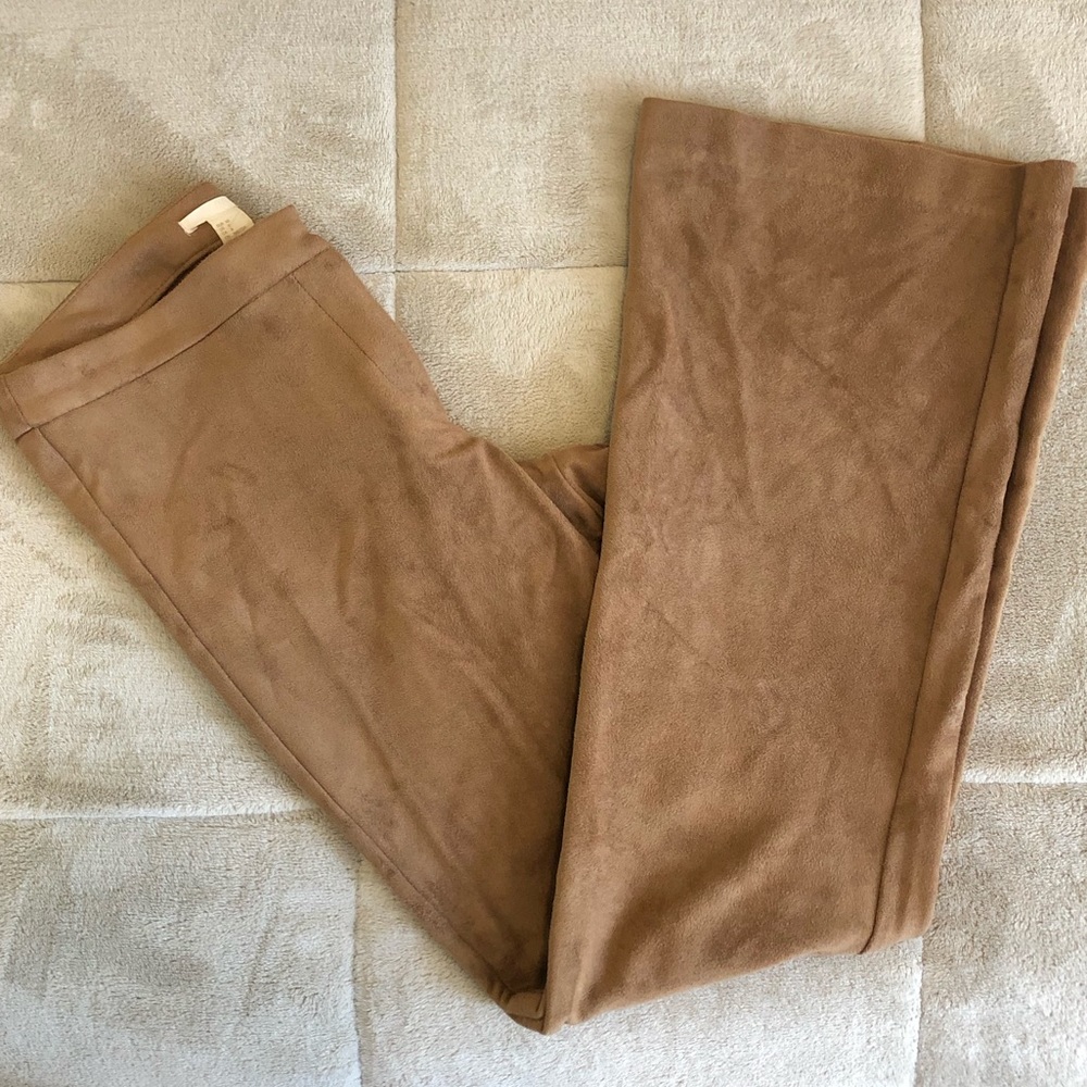 H&M Vegan Suede Flare Leg Pants